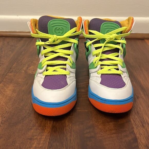 GUCCI Basket Sneaker in Multicolour Leather Effect Women’s EU 39/US 9 - Picture 3 of 9